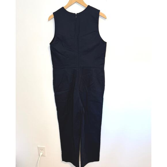 Everlane The Structured Cotton Jumpsuit In Navy Blue Size 8 New - Picture 7 of 12